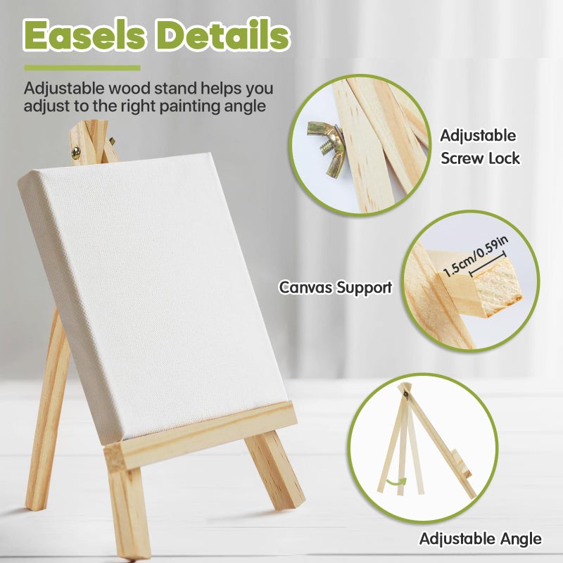 CONDA 6 Pack A-Frame Wood Easels, Tabletop Easels for Painting, Canvases, Display, and Party, Easel Stand for Students, Artists and Beginners, Brown - Image 3